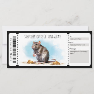 Redigerbart Råtta-presentkort Inbjudningar