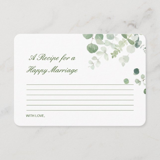 Redigerbart recept för ett lycklig giftermål-kort tilläggskort (Framsida)