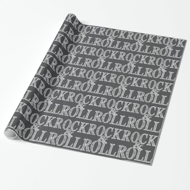 Redigerbart Rock & Roll-läder Presentpapper (Utrullad)