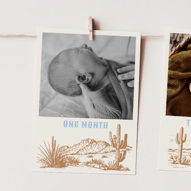 Redigerbart Rodeo månatligt fotobanderokort Inbjudningar (Skapare uppladdad)