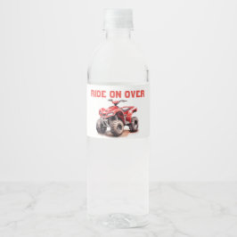 Redigerbart rött ATV Wheeler Bike Vattenflaskor Etikett