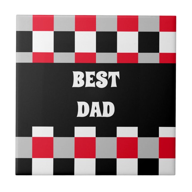 Redigerbart schackbräde mönster kakelplatta (Framsidan)