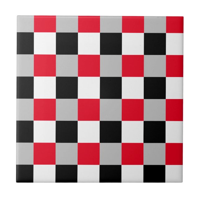 Redigerbart schackbräde mönster kakelplatta (Framsidan)