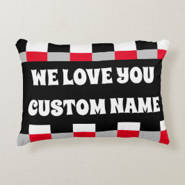 Redigerbart schackbräde mönster prydnadskudde