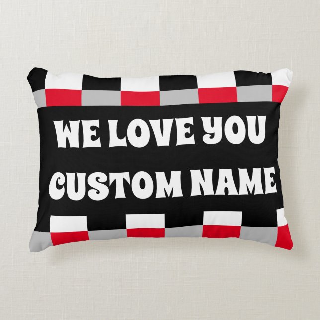 Redigerbart schackbräde mönster prydnadskudde (Framsidan)