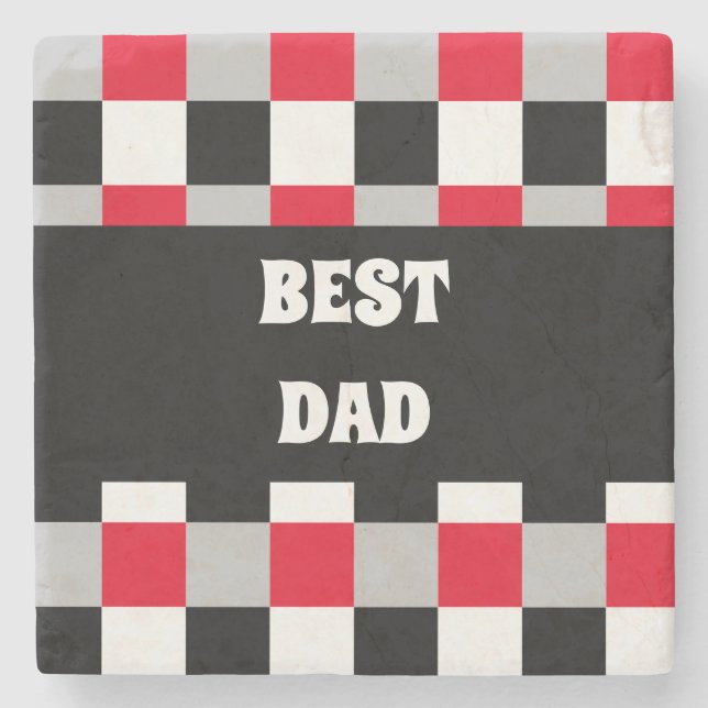 Redigerbart schackbräde mönster stenunderlägg (Framsidan)