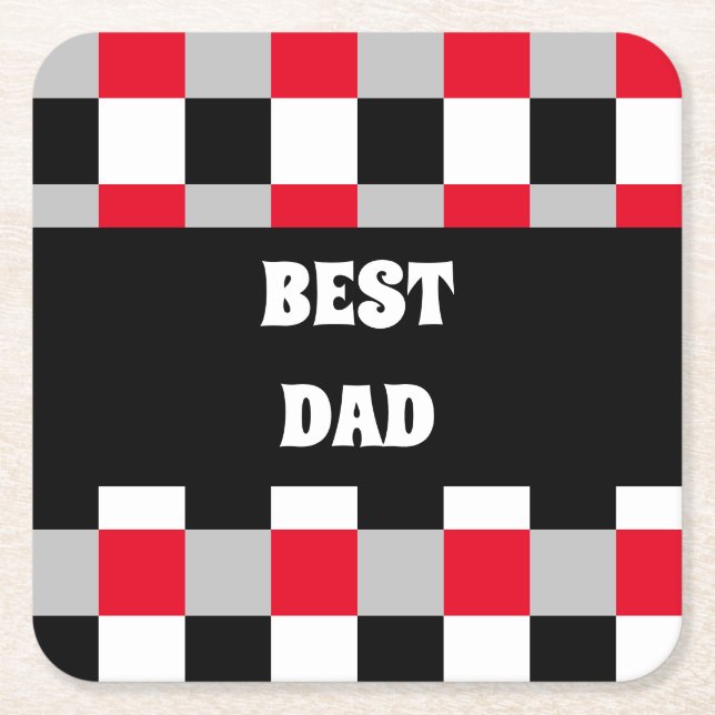 Redigerbart schackbräde mönster underlägg papper kvadrat (Framsidan)