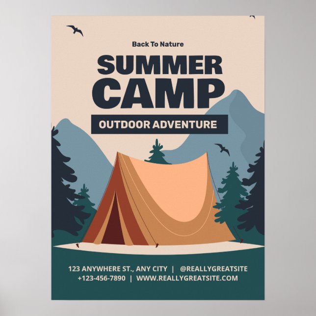 Redigerbart sommarläger, tillbaka till naturen-läg poster (Framsidan)