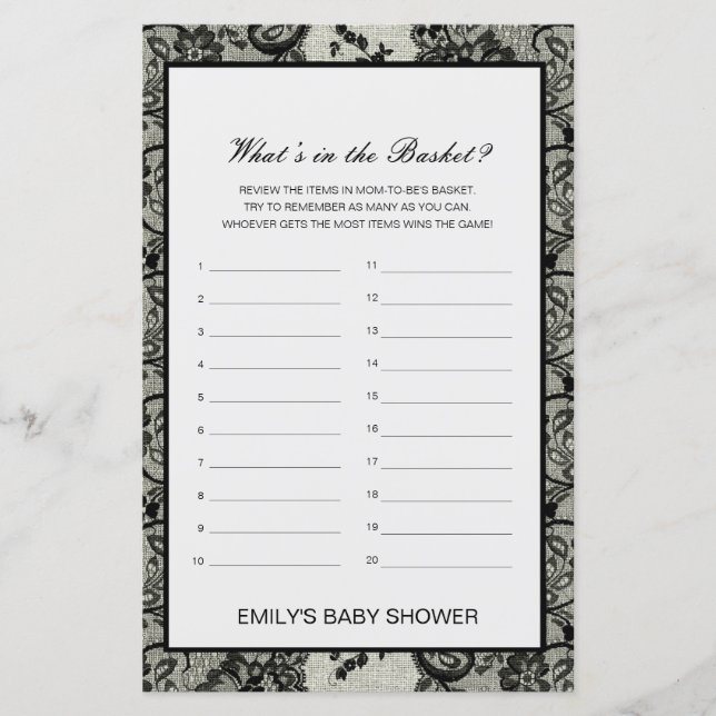 Redigerbart spel för babyskor i Basket (Framsida)