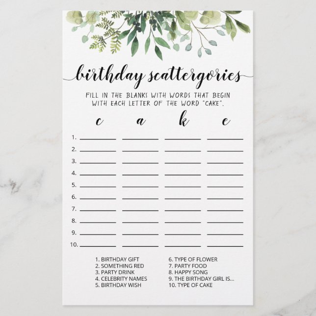 Redigerbart spel för födelsedagskatorier (Framsida)