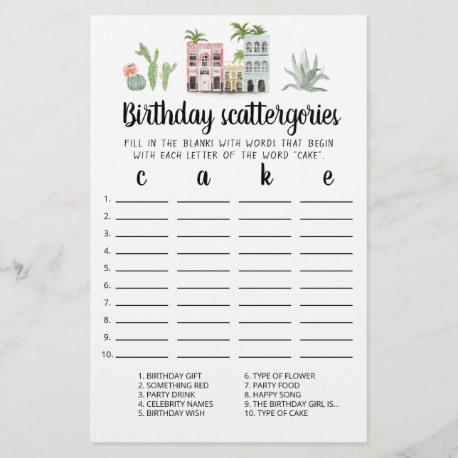 Redigerbart spel för födelsedagskatorier (Framsida)