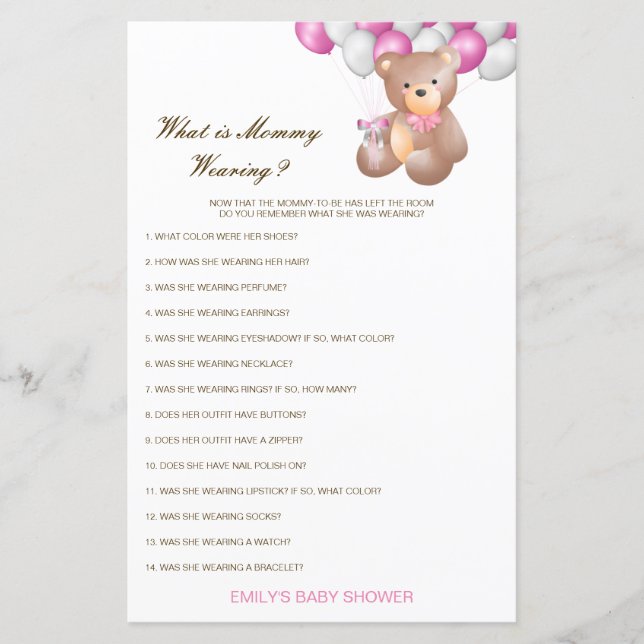 Redigerbart spel för Mamma Wearing Baby Shower (Framsida)