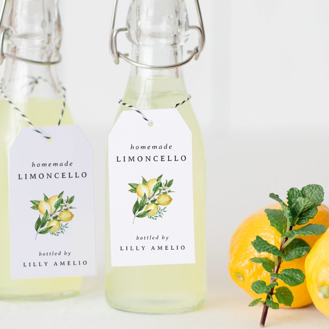 Redigerbart startvärde för limoncello-favorittagg presentetikett (Skapare uppladdad)