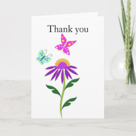 Redigerbart tack, ditt kort, Butterflies och Flowe Helgkort