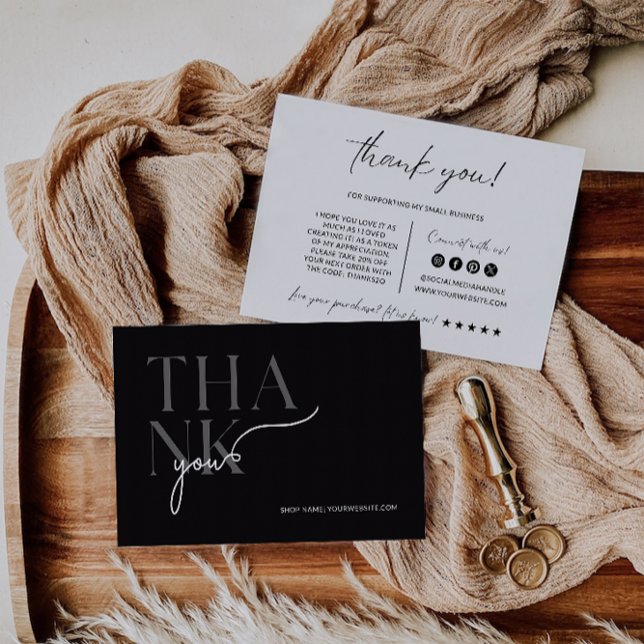 Redigerbart tackkort för affärer tack kort (Editable Business Thank You Card)