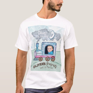 Redigerbart Tåg-födelsedagstema T Shirt