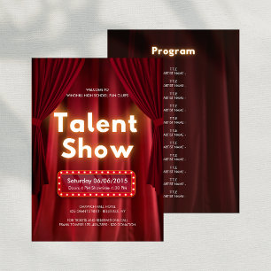 Redigerbart Talangshow Utförande Konstprogram Tack Kort