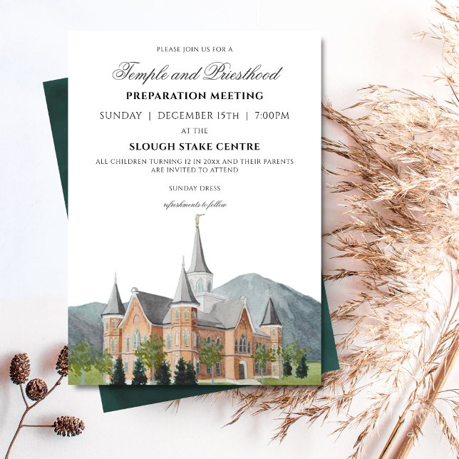 Redigerbart Temple- och Priesood-förberedande möte Inbjudningar (Skapare uppladdad)