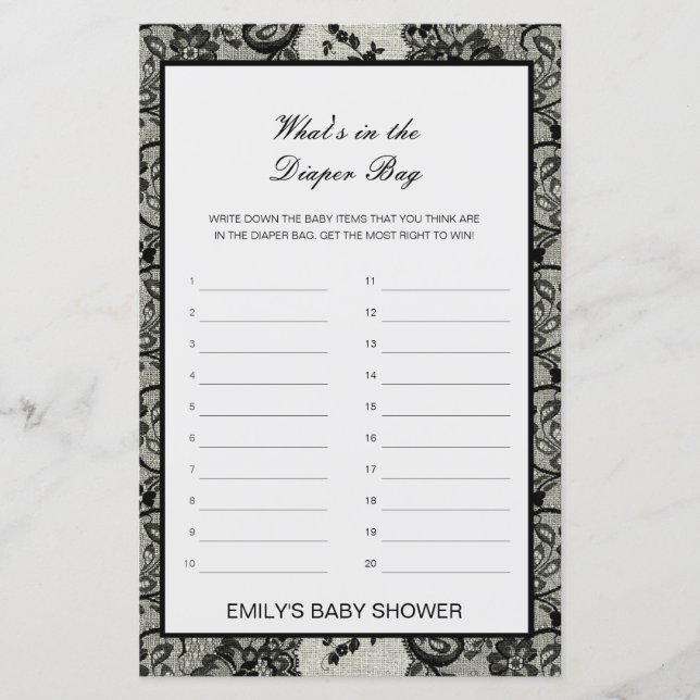 Redigerbart vad som finns i dagboksmatchen Baby Sh (Framsida)