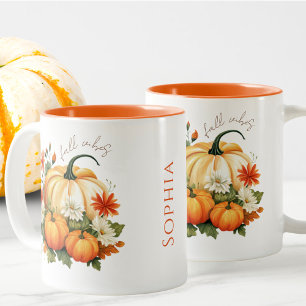 Redigerbart vattenfärgsutfall för Orangen Pumpkin- Två-Tonad Mugg