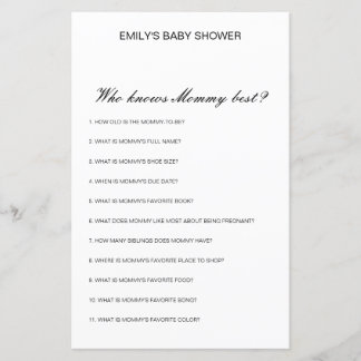 Redigerbart Vem Känner Mamma Bäst Baby Shower-spel