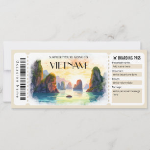 Redigerbart Vietnams Flygplan-boardingpass Inbjudningar