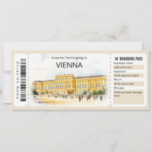 Redigerbart Wienboardingpass för biljett Österrike Inbjudningar