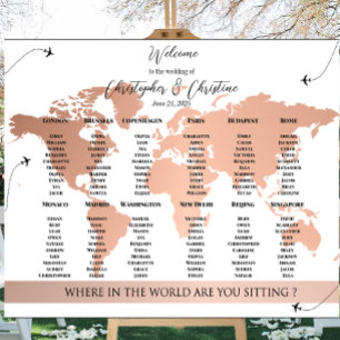 Redigerbart World Map-sittdiagram Poster