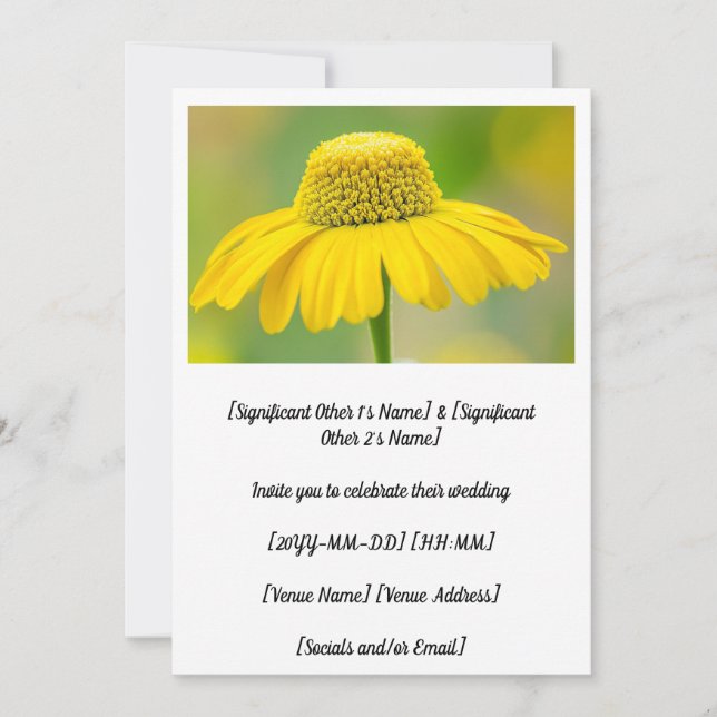 Redigering av cute Gult-nyzeweed Inbjudningar (Framsida)