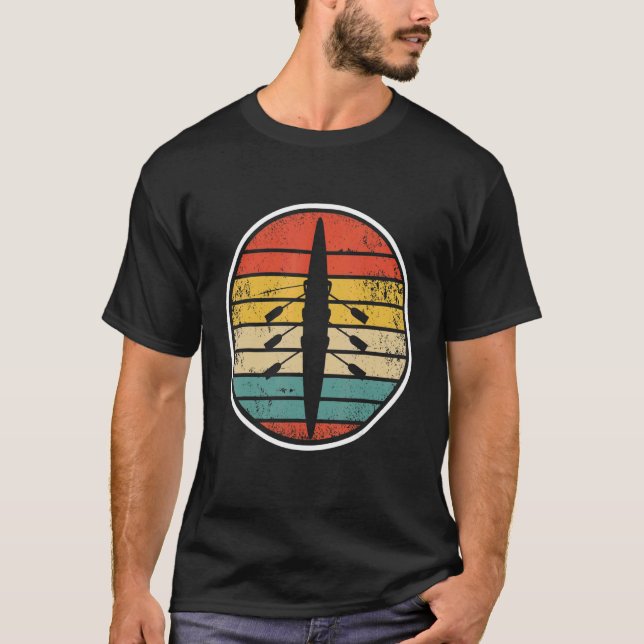 Reding Crew Boat Sunset Rower Vatten sport Row Te T Shirt (Framsida)