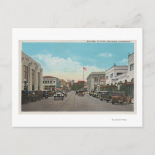 Redlands, CA - Business District Town Centre Vie Vykort