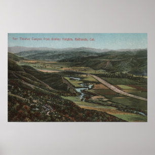 Redlands, CA - San Timeteo Canyon från Smiley Poster