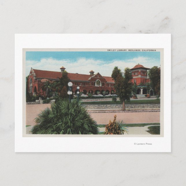 Redlands, CA - View of Smiley Bibliotek Vykort (Framsida)