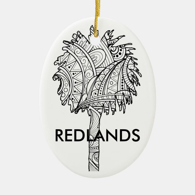 Redlands handflatan - julprydnad julgransprydnad keramik (Framsidan)