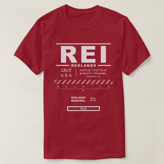 Redlands kommun Airport REI T-Shirt (Design framsida)