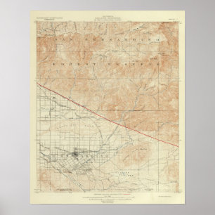 Redlands quadrangle som visar San Andreas Rift Poster