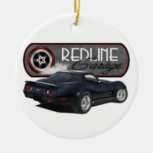 Redline den garageCorvette svarten Julgransprydnad Keramik