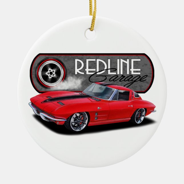Redline Garage Stingray Julgransprydnad Keramik (Framsidan)