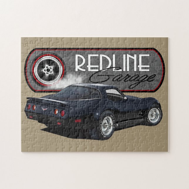 Redline garage svart Vette Pussel (Horisontell)