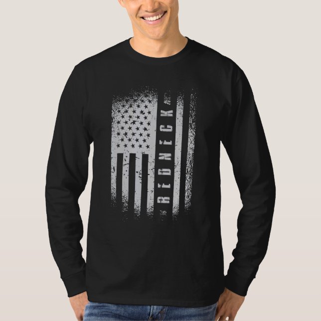 Rednacke Proud Land södra Stil, Amerikanska Flagga T Shirt (Framsida)