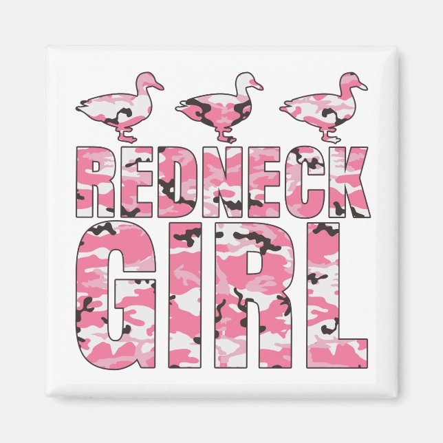 Rednacken Girl Rosa Camouflage 3 Ankor Magnet (Framsidan)