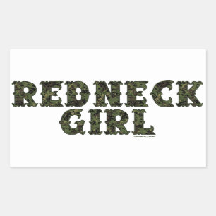 RednackGirl Grönt Camo Stickers Rektangulärt Klistermärke