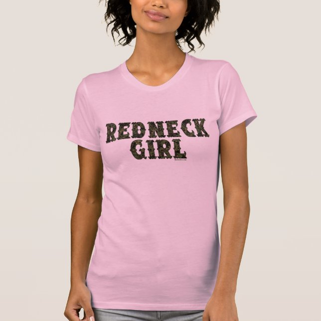 RednackGirl Grönt Camo T Shirt (Framsida)