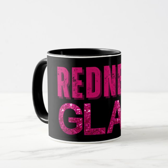 RednackGlam Rosa Glitter Mugg (Framsida vänster)