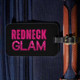 Rednackglam Rosa Glitter på Black Bagagebricka