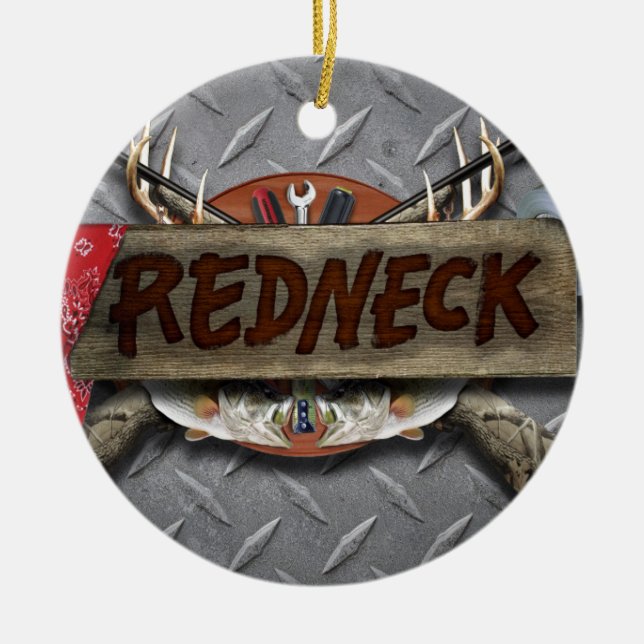 Redneck Julgransprydnad Keramik (Framsidan)