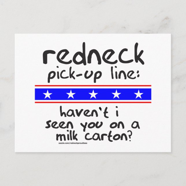 REDNECK PLOCKA-UP LINE MJÖLK CARTON T-SHIRTS VYKORT (Framsida)