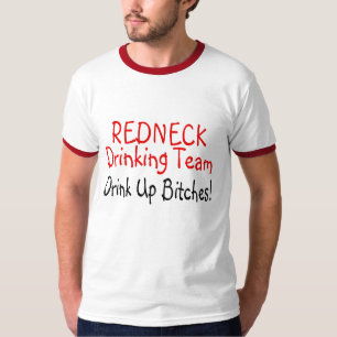 Redneck som dricker laget (den röda svarten) tee shirt