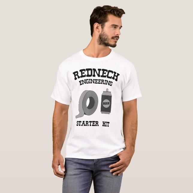 Redneck som iscensätter startknappsatsT-tröja T Shirt (Hel framsida)