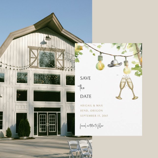 Redneck Wedding Cowboy Hat Save the Date Spara Datumet (Skapare uppladdad)